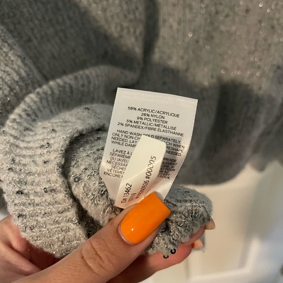 Grey sweater with sequins. Worn once! #sequins - Picture 3 of 4